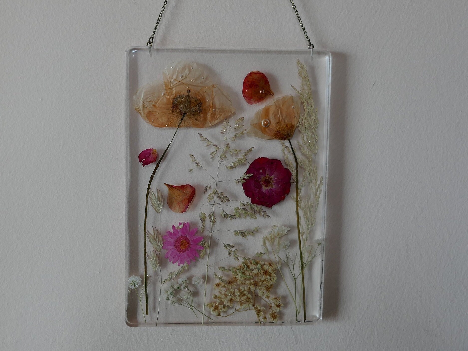 Pressed flower resin picture pressed flower resin hanging Etsy