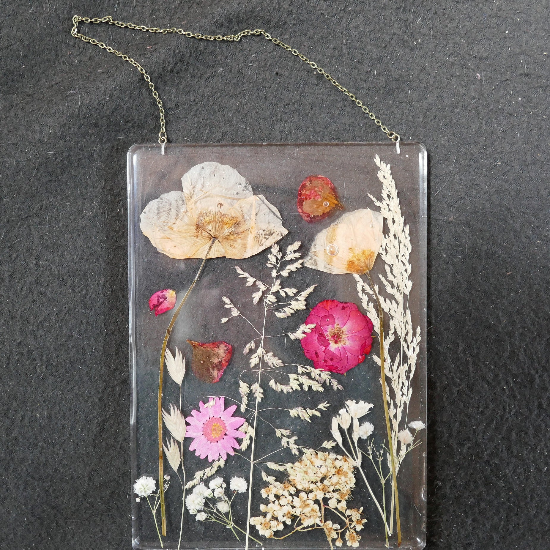 Pressed flower resin picture pressed flower resin hanging Etsy