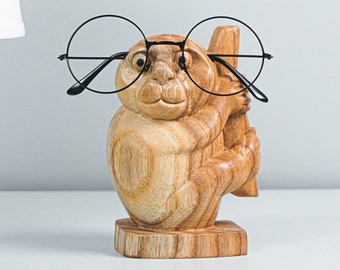 Sloth Eyeglasses Stand, Glasses Holder, Wooden Animal Sculpture, Sunglasses Organiser, Nature, Holiday Decor, Gift for him, Mother's Day