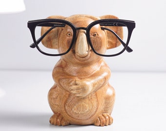 Koala Eyeglasses Stand, Glasses Holder, Wooden Animal Sculpture, Sunglasses Organizer, Family Decor, Birthday, Gift for Her, Grandma Gift