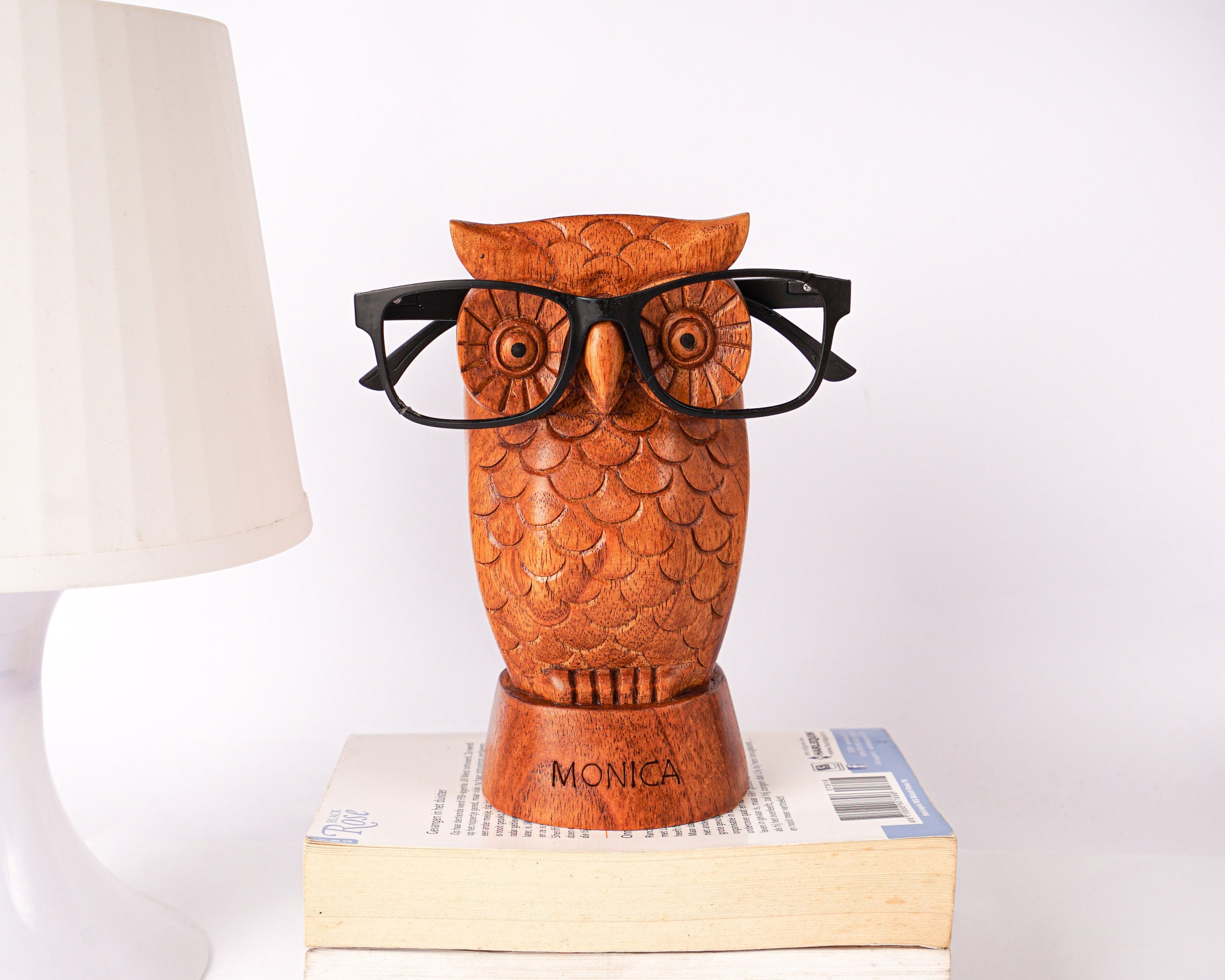Owl Eyeglasses Stand Glasses Holder Wooden Bird Sculpture Etsy UK