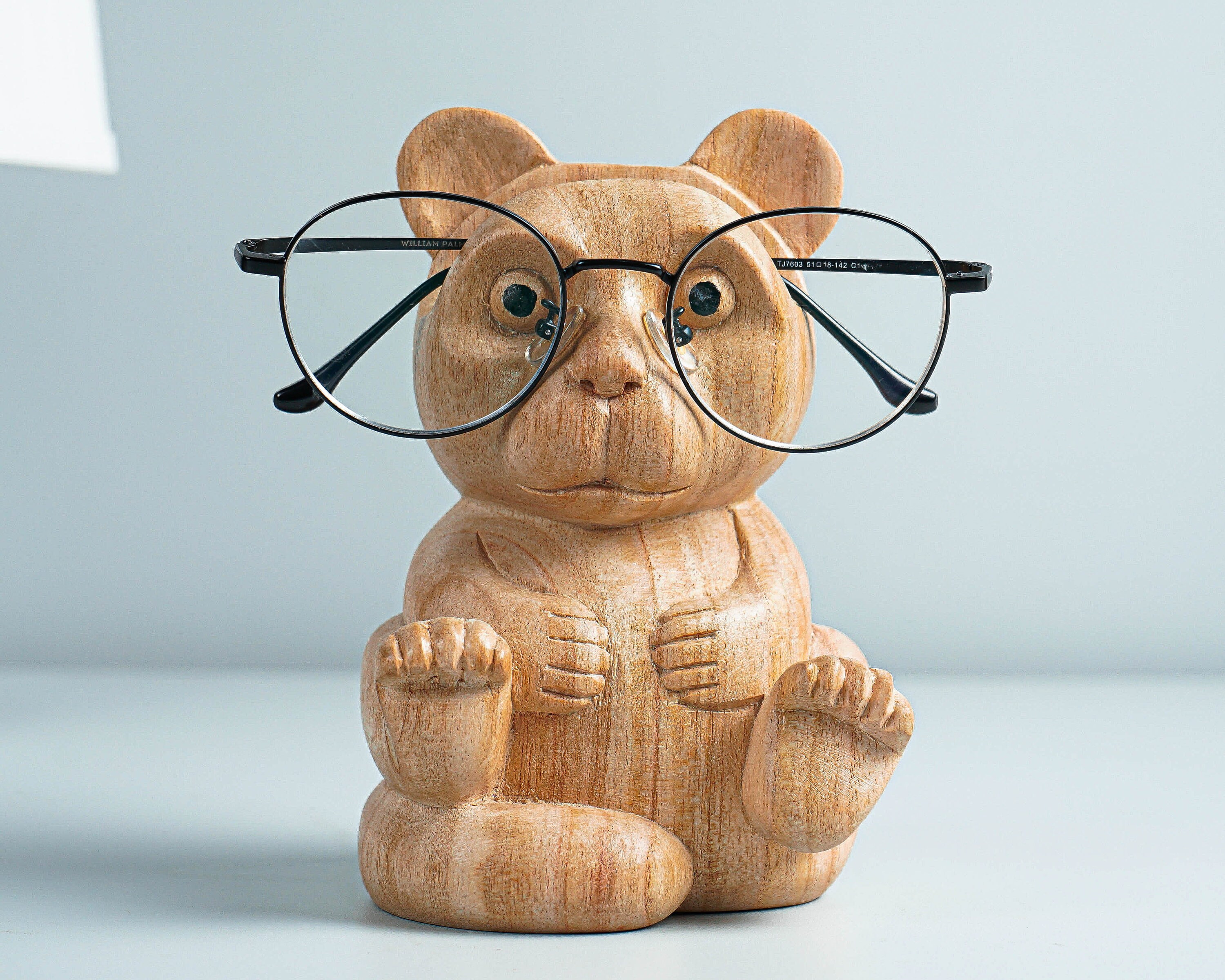 Gift for Mom Hand Carved Solid Wood Bear Shaped Wooden Glasses Holder Stand For Eyeglasses For Nightstand by Matr Boomie Dad Accessoires Zonnebrillen & Eyewear Brillenstandaarden Sunglasses 