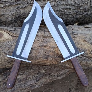 Smith Hand-Forged Premium Quality D2 High Carbon Steel Hunting Knife With Leather Sheath, Powder Cotted Blade, Street Fighter, Battle Ready