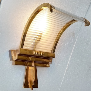 Wolkenkrabber vintage art-decolamp oude lamp wandkandelaars armatuur messing en glazen staaf scheepslamp antiek