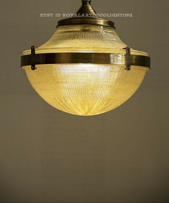 Rare Vintage Art Deco American Dome Light Old Lamp Ceiling Hanging Fixture Brass Crystal Cut Glass Light Antique Etsy