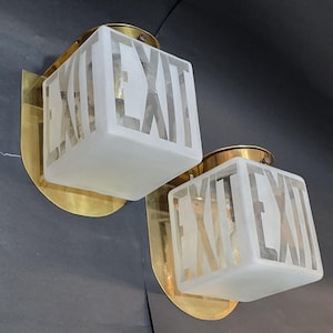 Vintage Glass Exit Light - Etsy