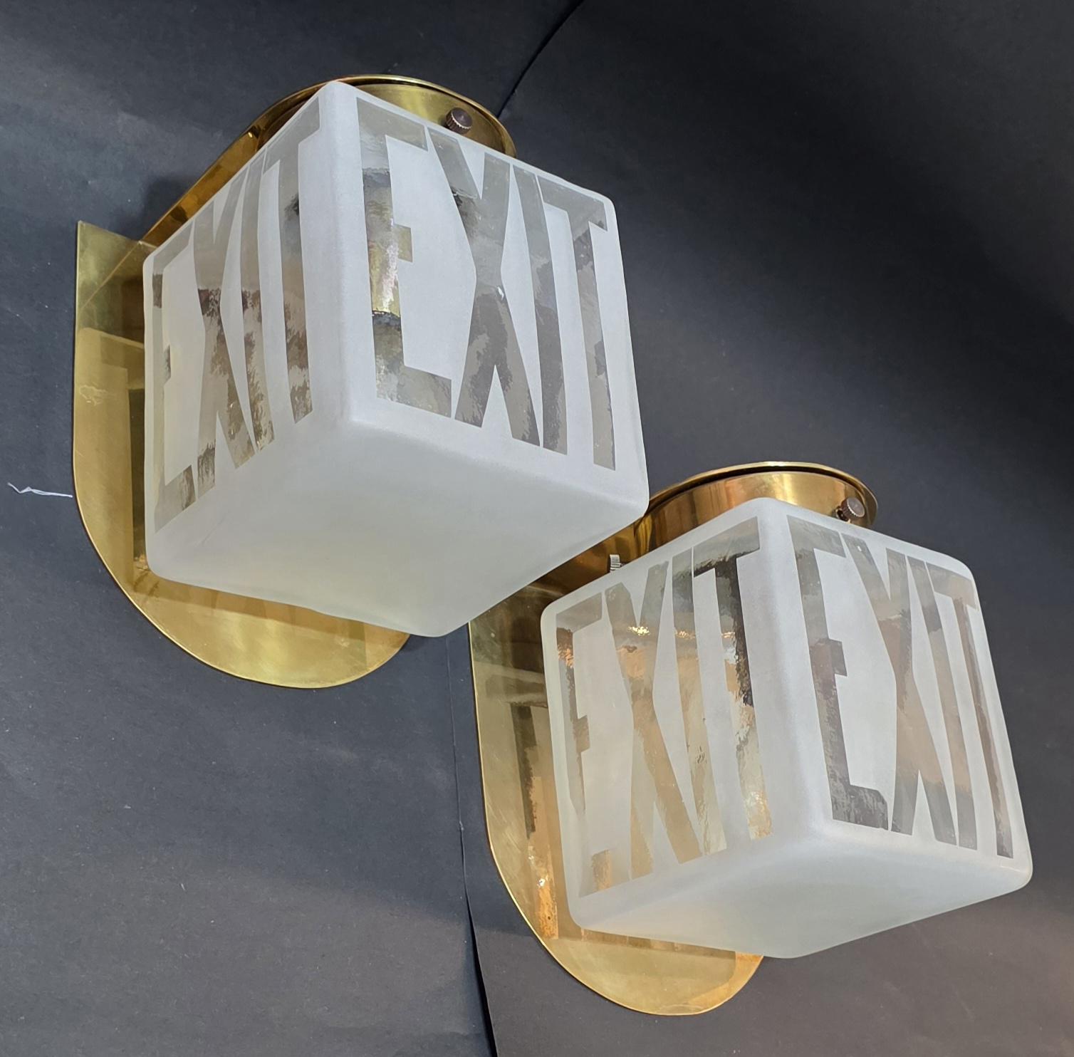 シーリングライト・天井照明 Rare30s VTG EXIT White Glass Light globe Vintage Glass Exit Light - Etsy