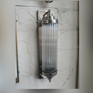 Skyscraper Vintage Art deco light Old Lamp Wall Sconces Fixture Nickel Brass & Glass Rod Ship Light Antique