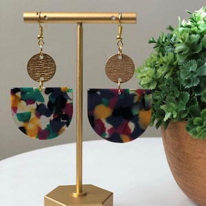 Gold Brass Dangle Earrings