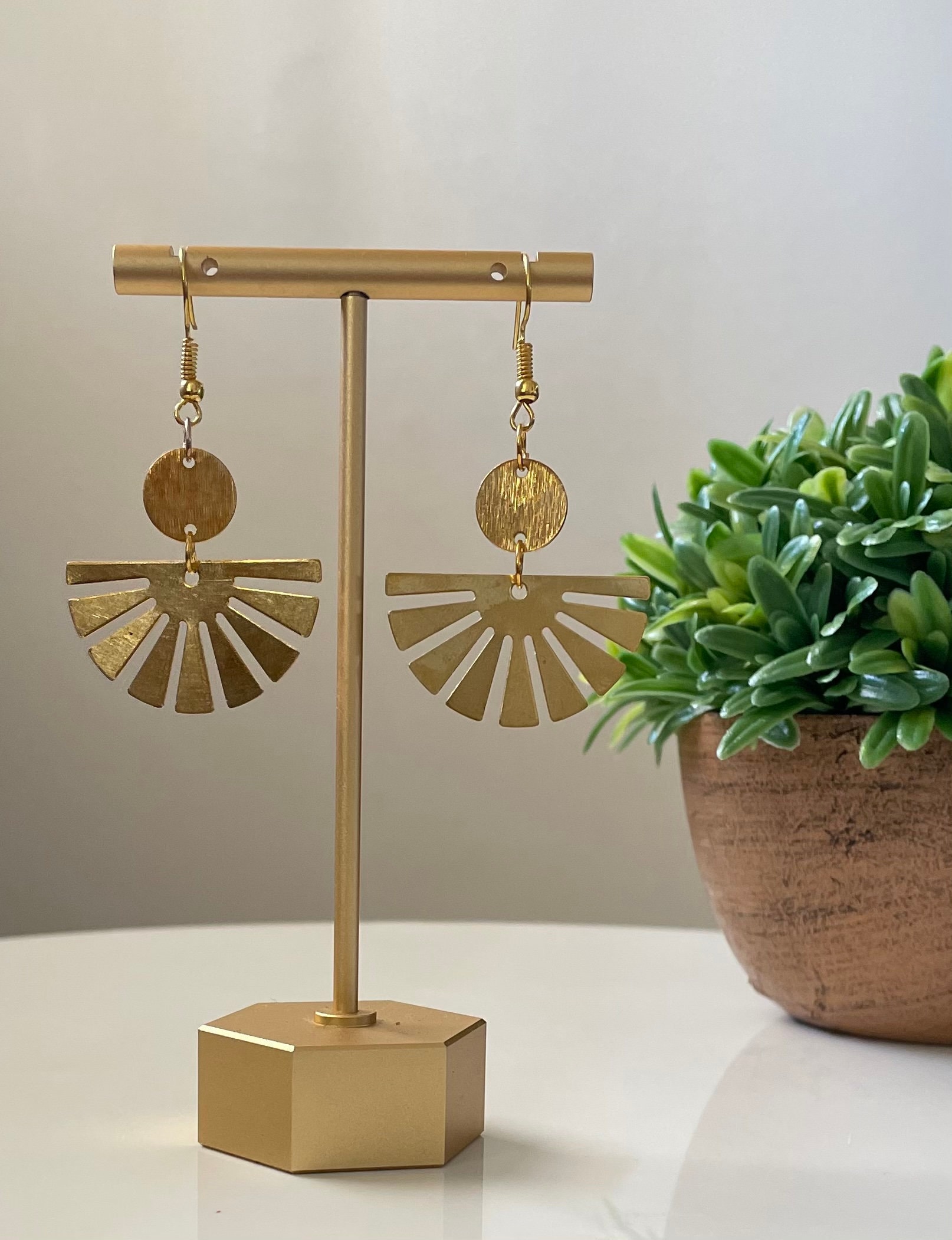 Brass Statement Earrings