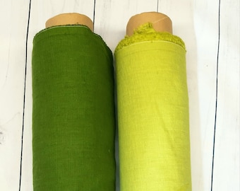 Tejido de lino verde musgo, tejido de lino verde lima, tejido de lino cortado a medida, tejido de lino verde oliva, lino para cortinas, lino de confección