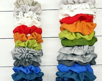 Linen scrunchies, women scrunchies, multicolor hair ties, women hair elastics, scrunchies for girls, mini scrunchies, hair bobbles