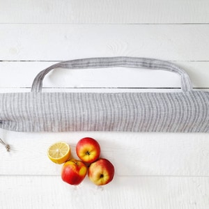 Brottasche mit Henkel, Baguettebeutel, Leinenbrottasche, Brotschultertasche, Brotkastentasche, Brottasche lang