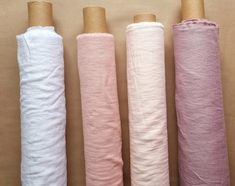 Pink linen fabric, linen fabric by the yard, fabric by the meter, linen for sewing, plain linen fabric, dressmaking fabric