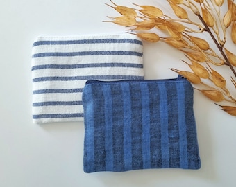 Small fabric pouch for coins, cards, travel