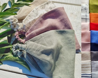 Brede linnen hoofdband, zomerhaarbandana, fitnesshoofdband, haarbedekking, yogahoofdband