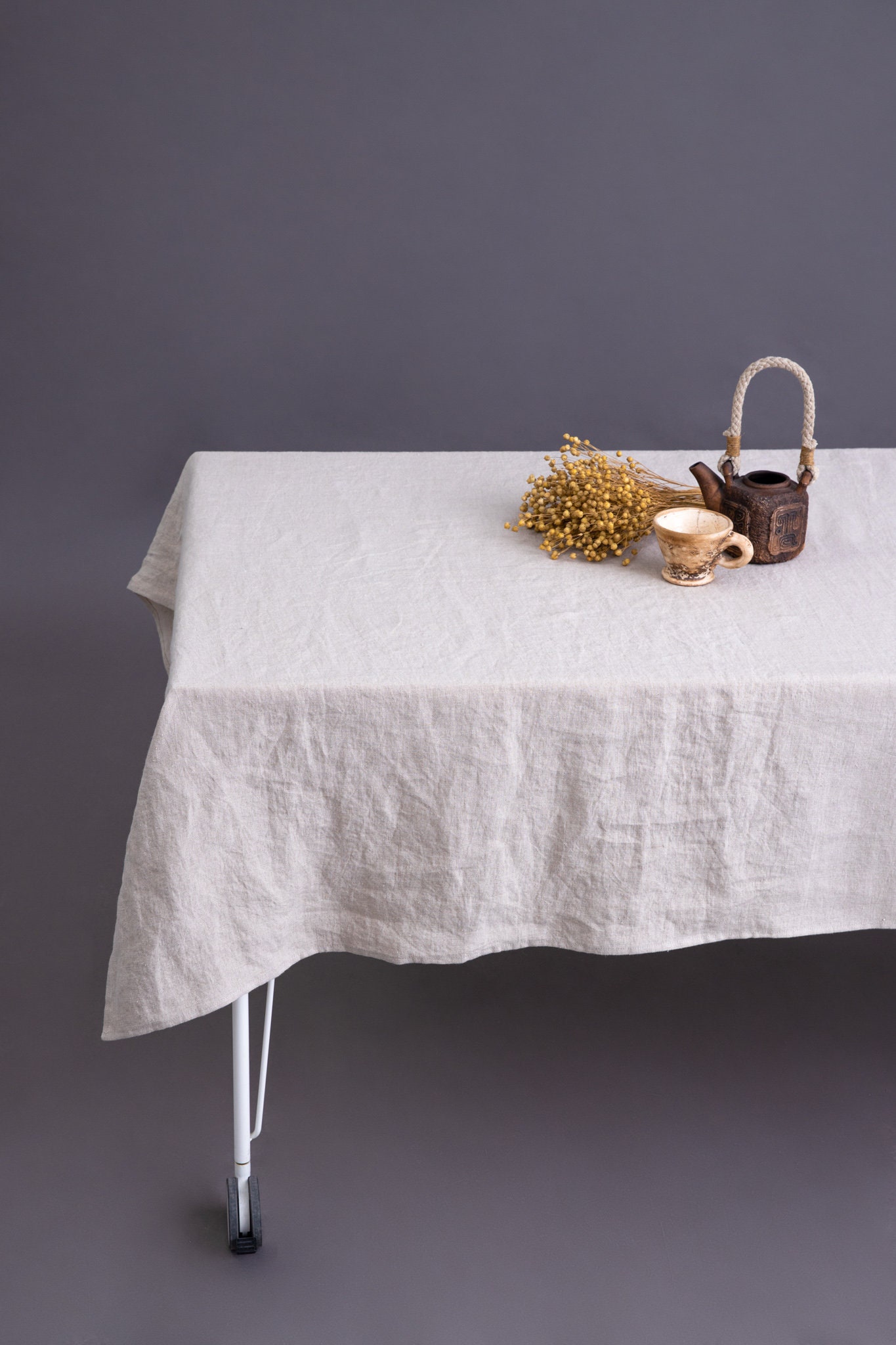 Natural Linen Tablecloth Beige Linen Tablecloth Country Etsy