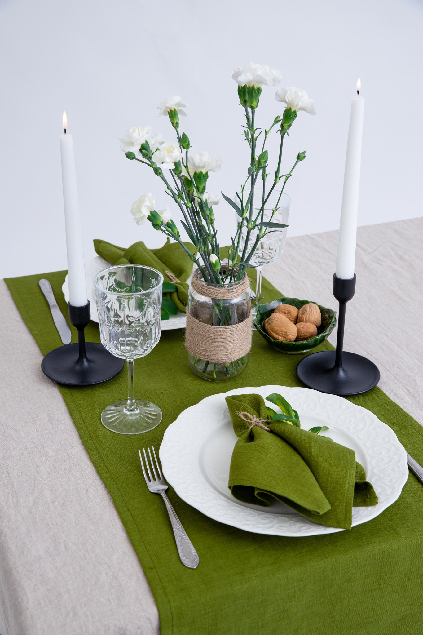 Lime Green Linen Napkins Green Cloth Napkins Reusable Etsy