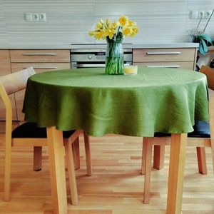 Sage green linen table cloth, image 8