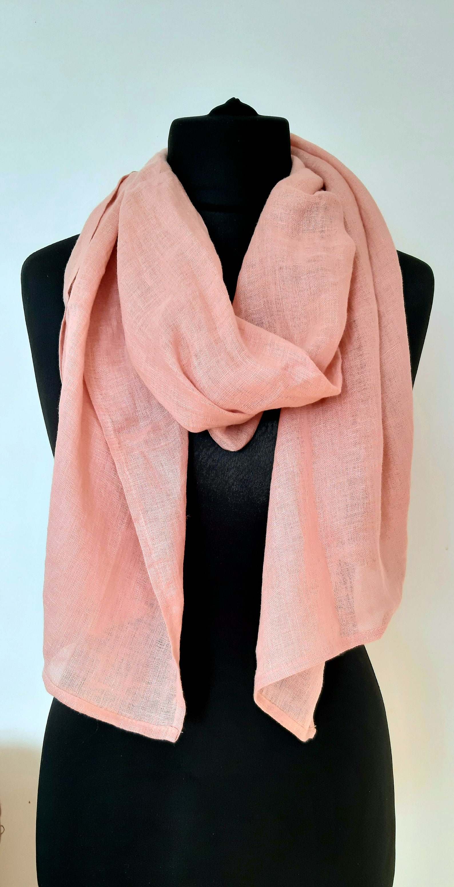 Linen Women Scarf Summer Scarf Rose Neck Scarf Linen Wrap Etsy