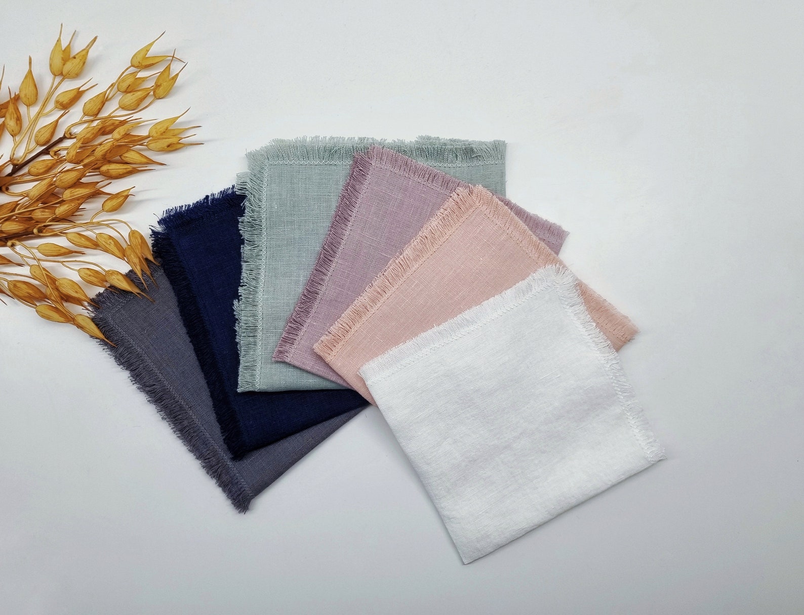 Raw Edge Natural Dye Linen Napkin - Quebracho Rojo main image 1