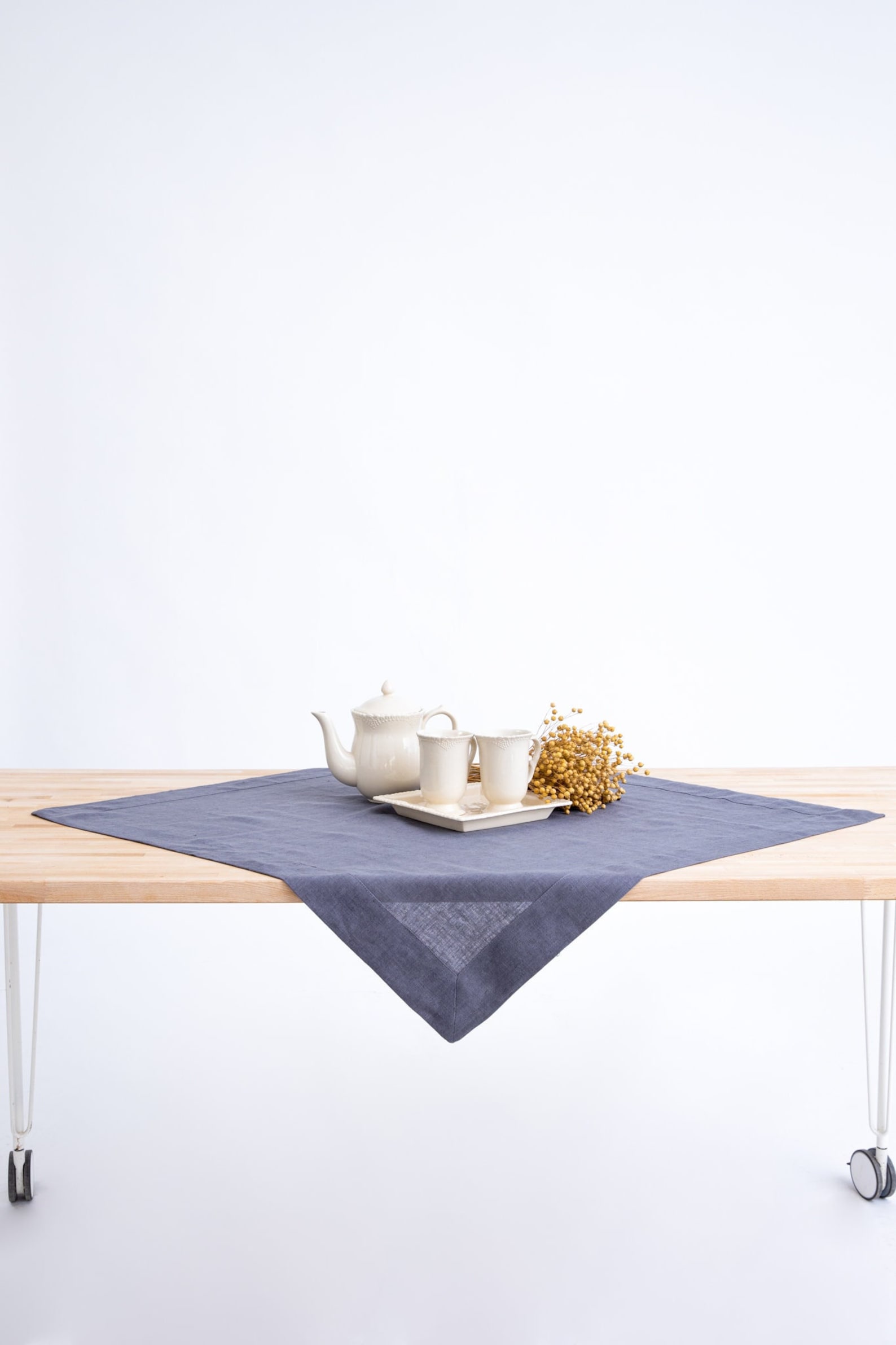 Small Linen Tablecloth, Square Tablecloth, Gray Linen Tablecloth, Party