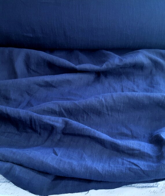 Navy Linen Fabric Dark Blue Linen Fabric Linen Fabric by the Etsy