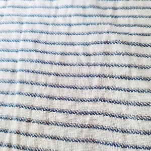 Wide striped linen fabric by the yard, washed linen, extra wide linen, white striped linen, linen by the metre, wide bedding fabric