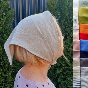 Linen headscarf, triangle head bandana, wide linen headband, summer hair bandana, hair covering