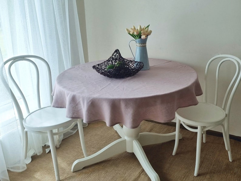 Sage green linen table cloth, image 3