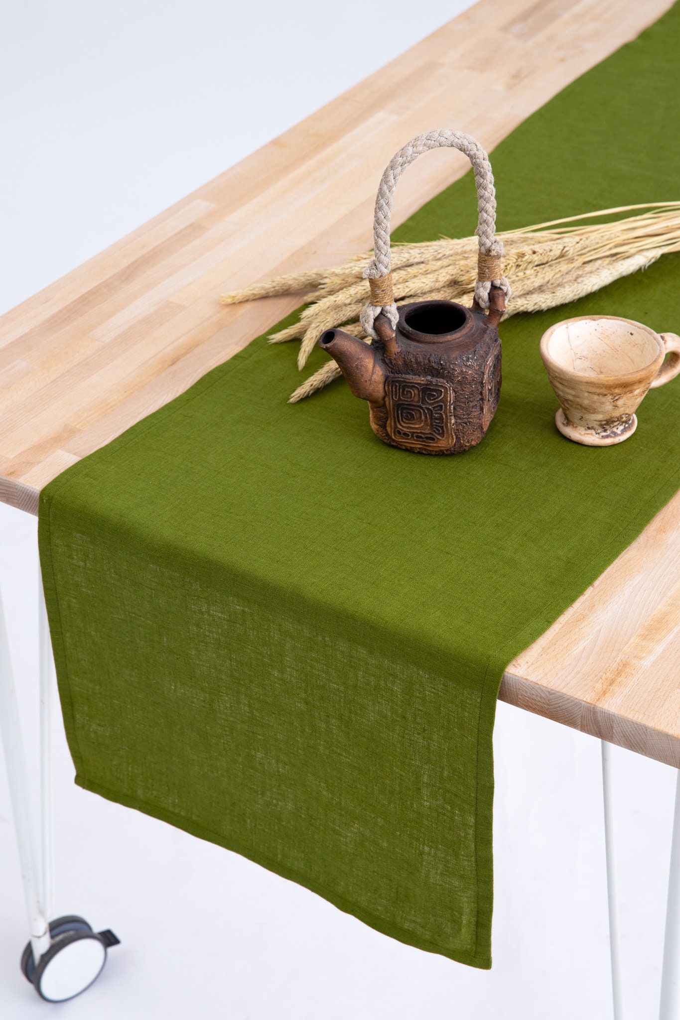 Lime green table linen runner wedding table runner holiday Etsy