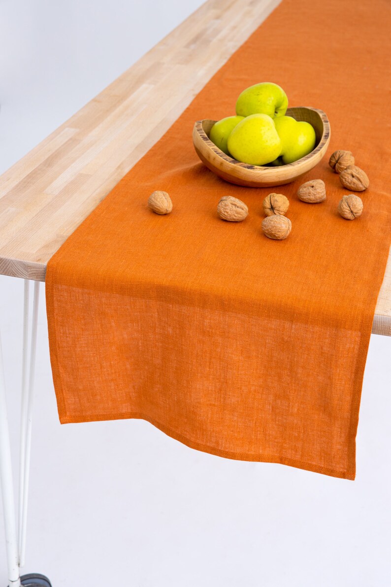 Moss Green Linen Table Runner Wedding Table Runner Holiday Etsy