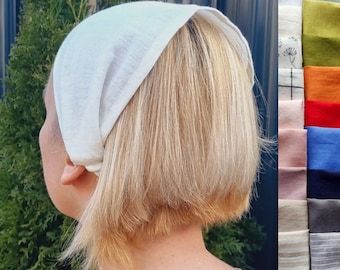 Linen headband, summer hair bandana, fitness headband, hair covering,  yoga headband