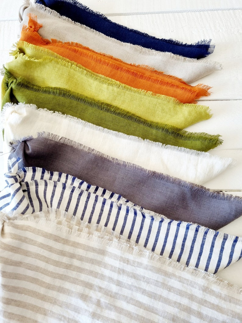 Linen square scarf, linen bandana, fringe bandana, women neckerchief, women headband, bandana headwrap, image 8