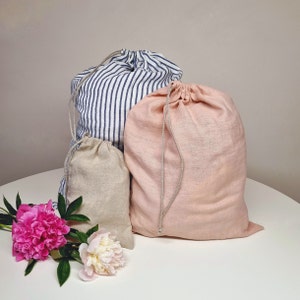 linen laundry bag, travel laundry bag, linen laundry bag, large storage bag, large drawstring bag, dorm laundry bag, lingerie organize