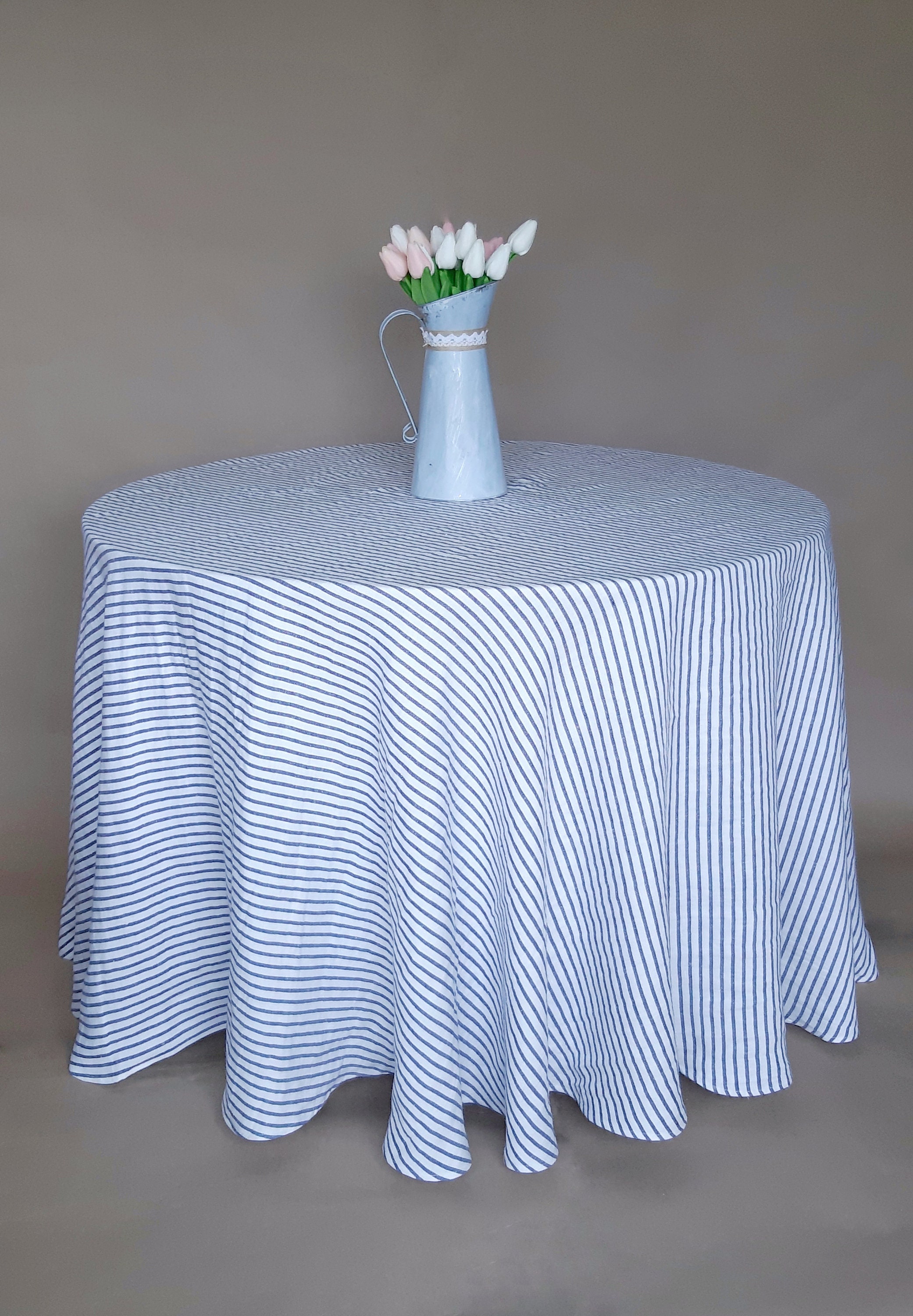 Round linen tablecloth natural linen table cloth circle Etsy