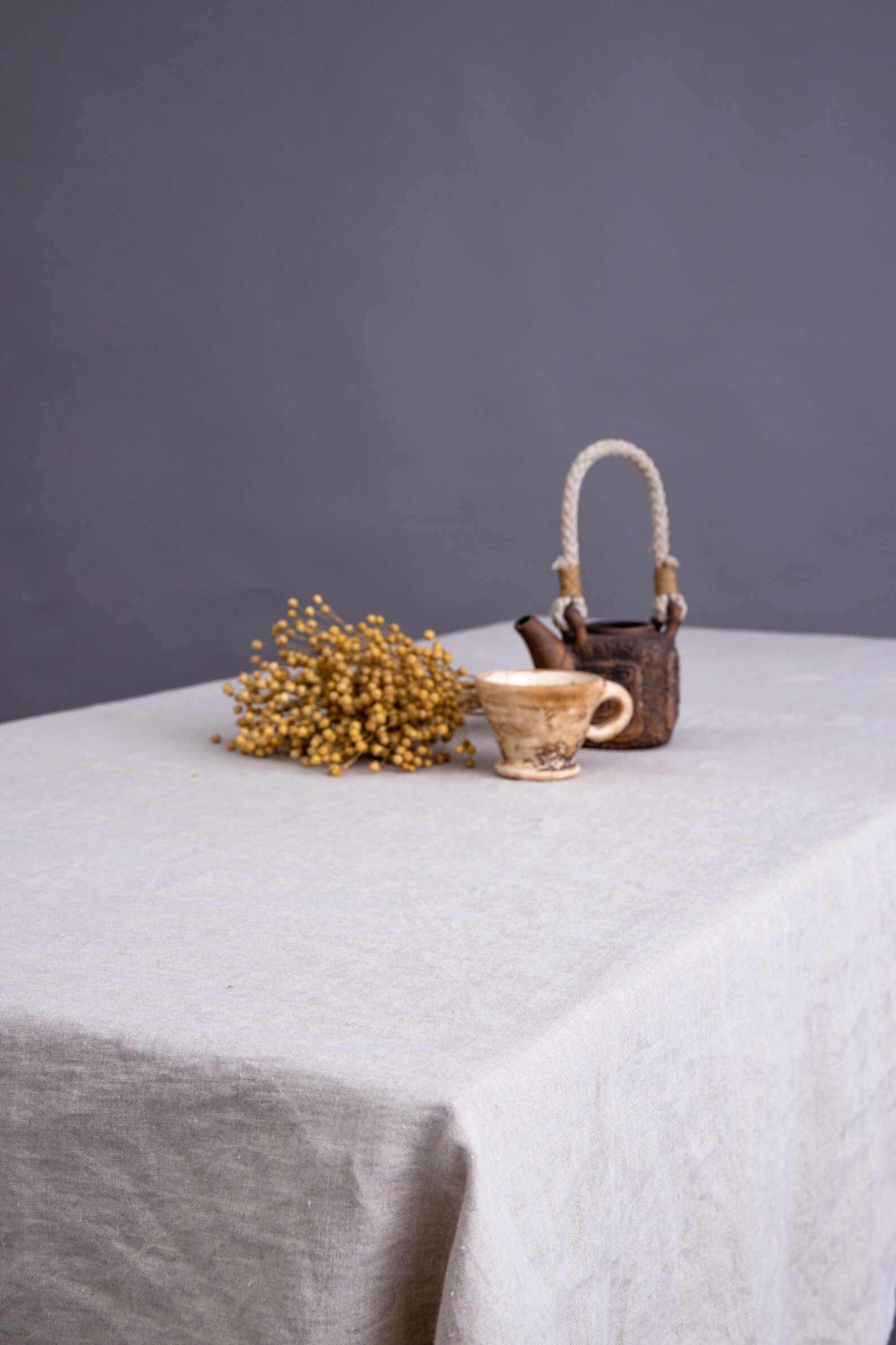 Natural Linen Tablecloth Beige Linen Tablecloth Country Etsy