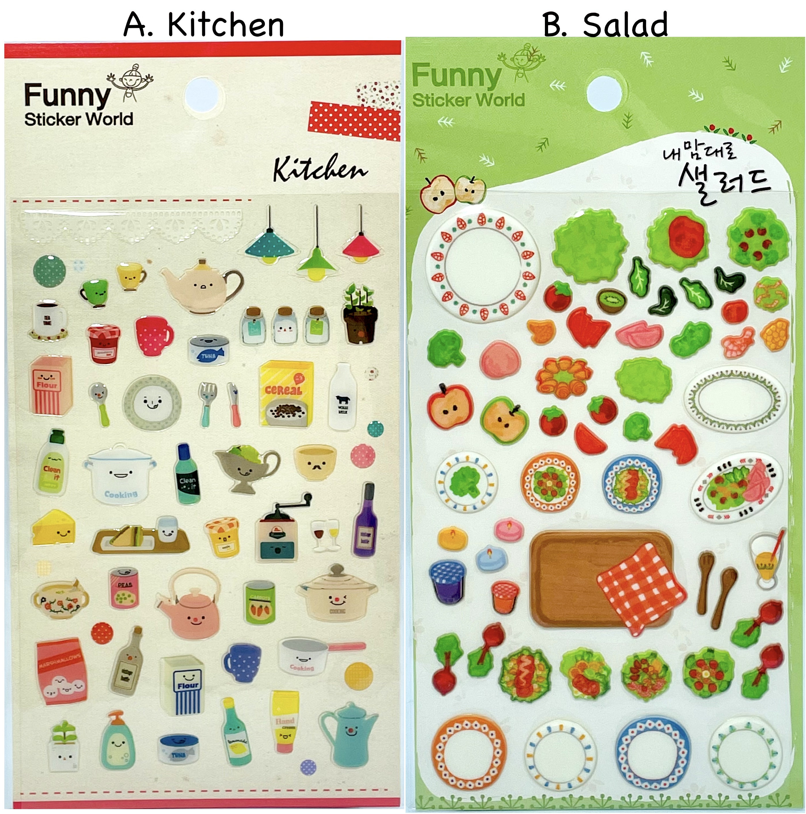 Funny Sticker World Kitchen/salad Stickers Puffy Stickers Etsy