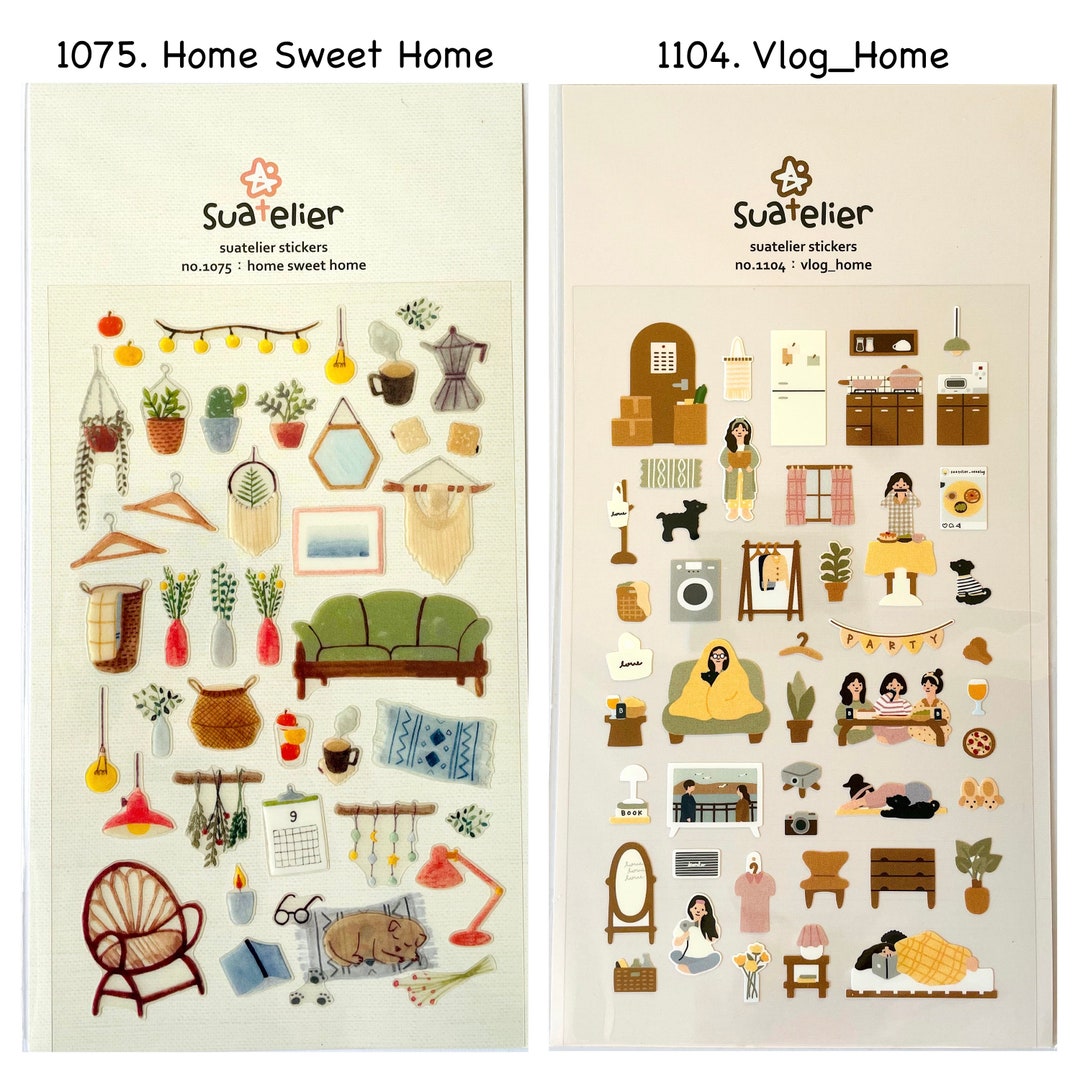 Suatelier Home Sweet Home/vlog_home Stickers, Planner Stickers, Deco ...