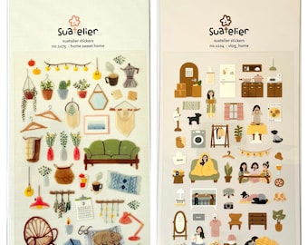 Suatelier Home Sweet Home/Vlog_Home Stickers, Planner Stickers, Deco Stickers, Cute Stickers, Scrapbook Stickers, Journal Stickers
