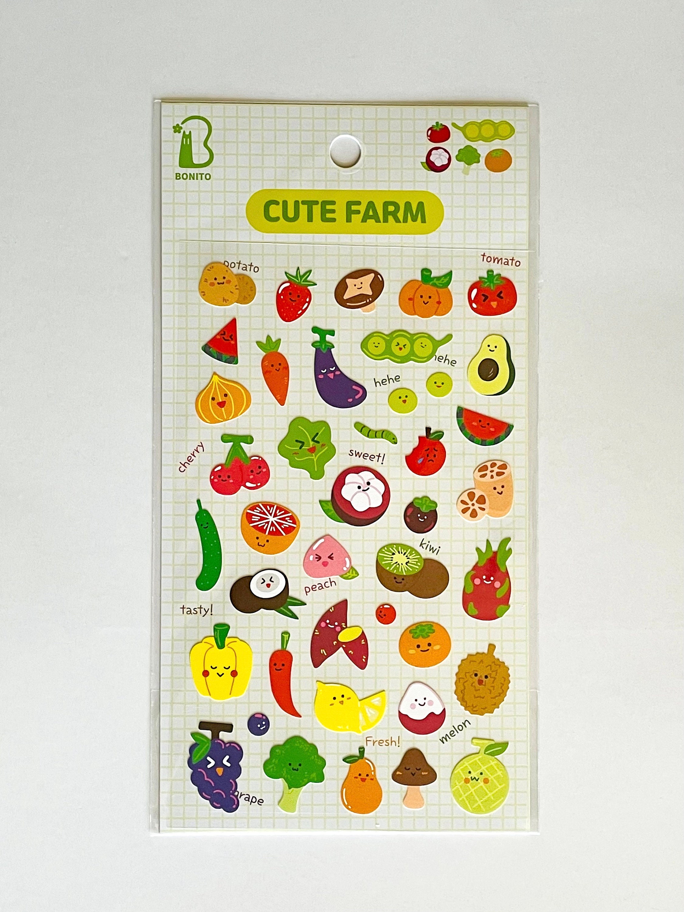 Cute Fruit Vegetables 3d Puffy Stickers For Kids Cognition