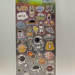 Nekoni Outer Space Stickers, Planner Stickers, Deco Stickers, Cute Stickers, Scrapbook Stickers, Journal Stickers