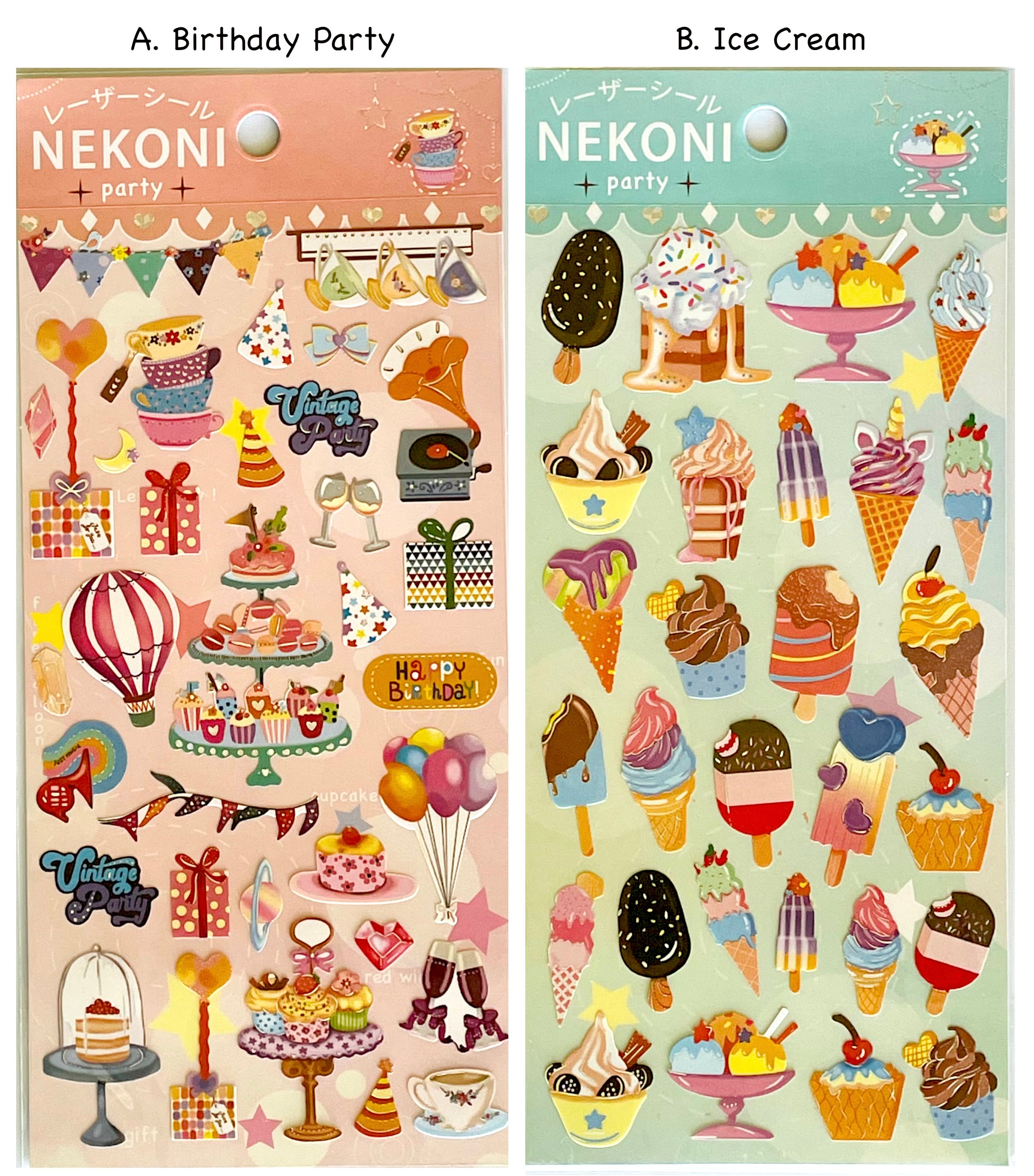 Buy Nekoni Clear Flat Stickers - Japanese Happy Food at Tofu Cute