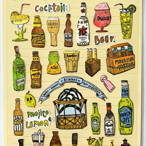 Sonia Beer Stickers, Planner Stickers, Deco Stickers, Cute Stickers, Scrapbook Stickers, Journal Stickers, Makeup Stickers