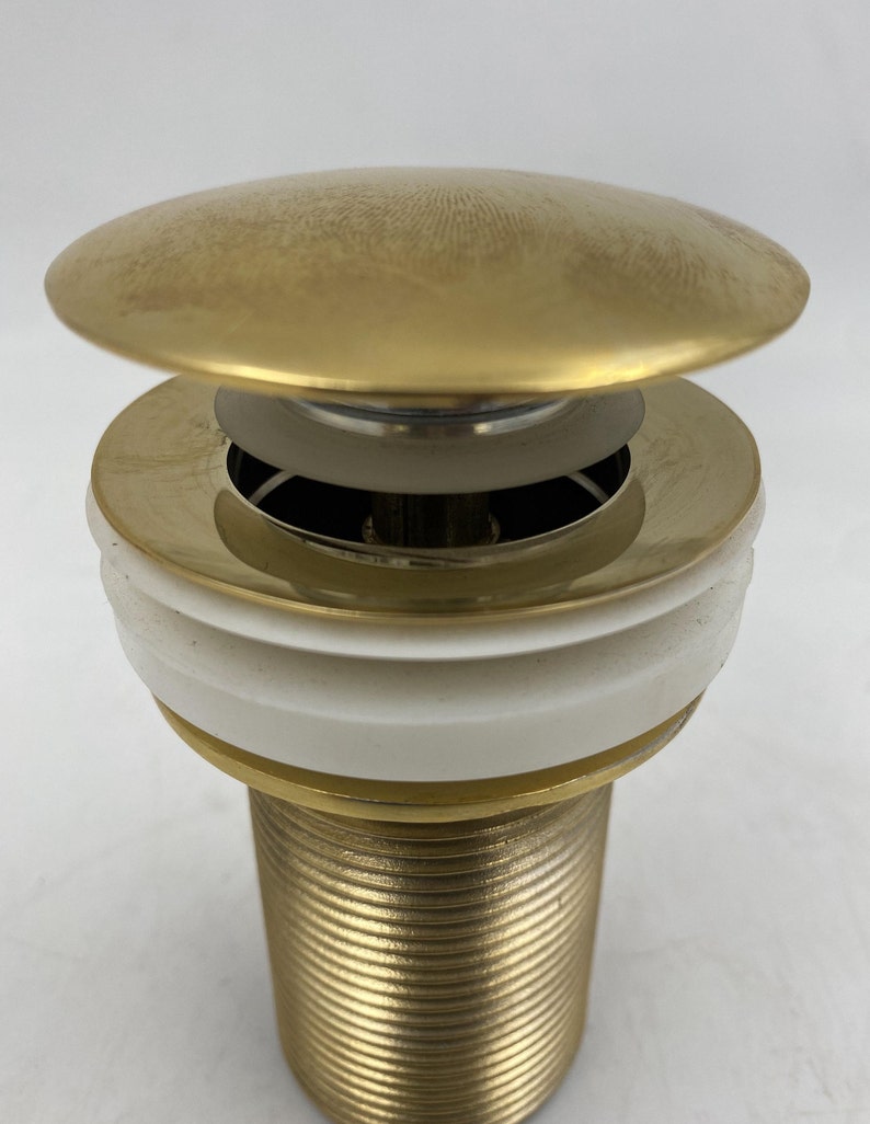 Solid Brass Drain, Push up Button, Pop up Drain, Vessel Sink Drain Etsy