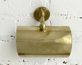 Vintage Brass Toilet Paper Holder with Cover, Antique Wall Mount Fixture, Classic Gold Bathroom Hardware, Victorian Style Dispenser