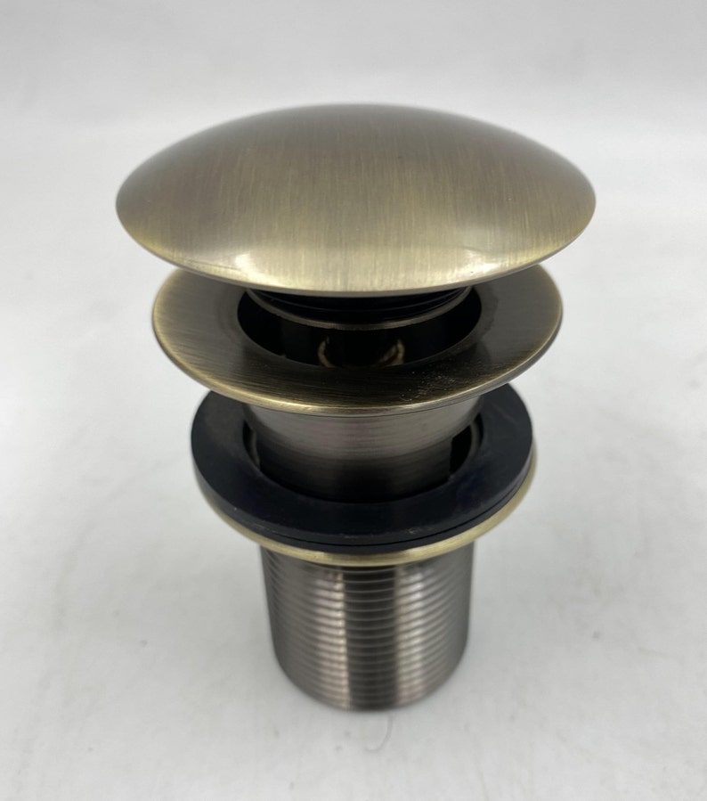 Solid Brass Drain, Push up Button, Pop up Drain, Vessel Sink Drain Etsy