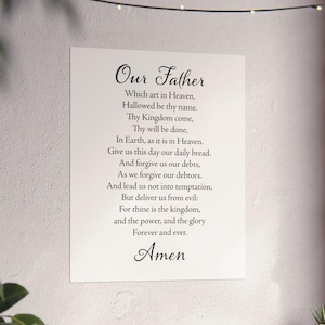 Lord&#39;s Prayer, KJV, Sunday school Bible Verses, children’s Church, Christian, Digital print