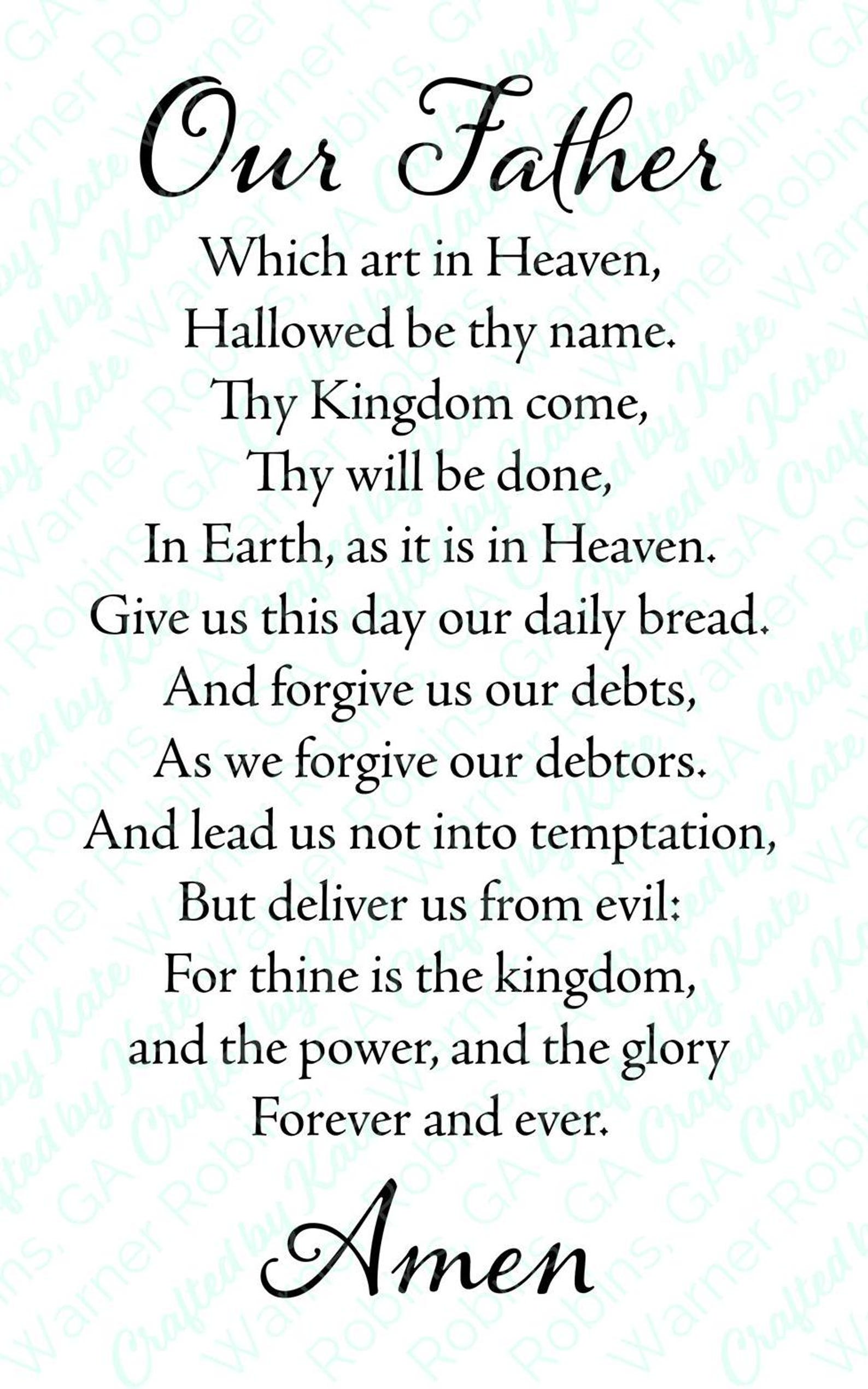 Lord's Prayer, KJV, Sunday School Bible Verses, Children’s Church ...