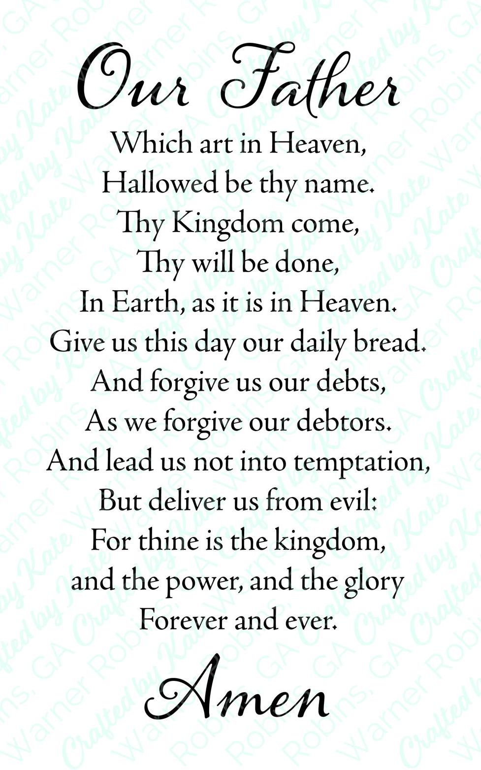 lord's prayer, kjv, sunday school bible verses, children's church
